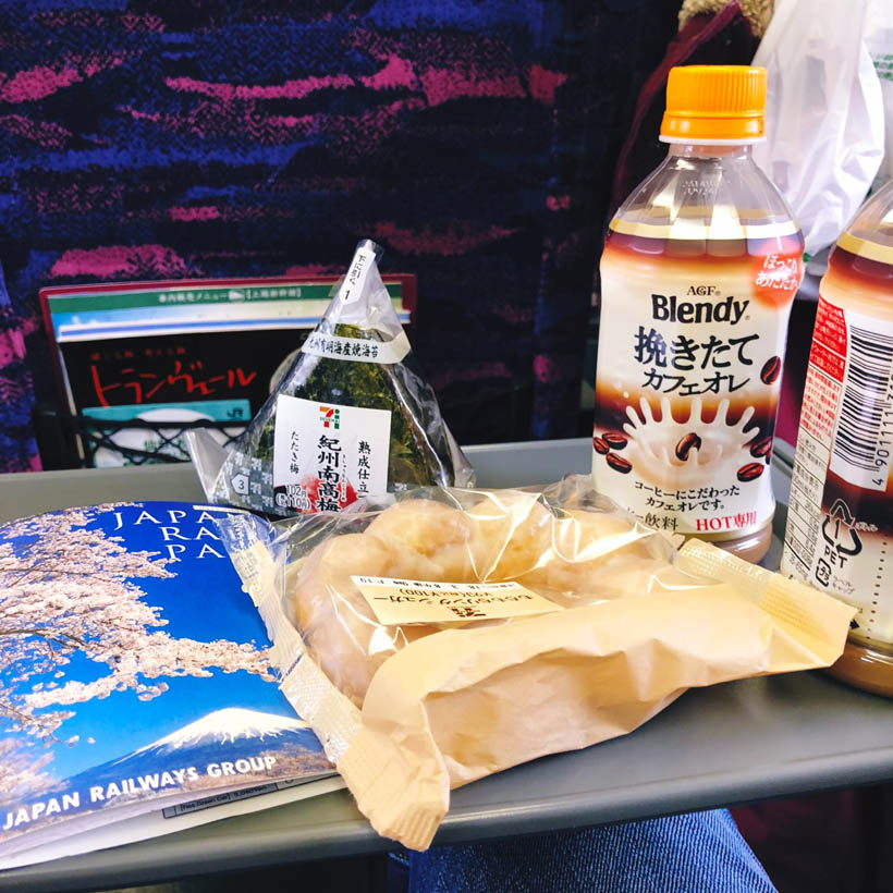 Breakfast on the Shinkansen train to Utsonomiya