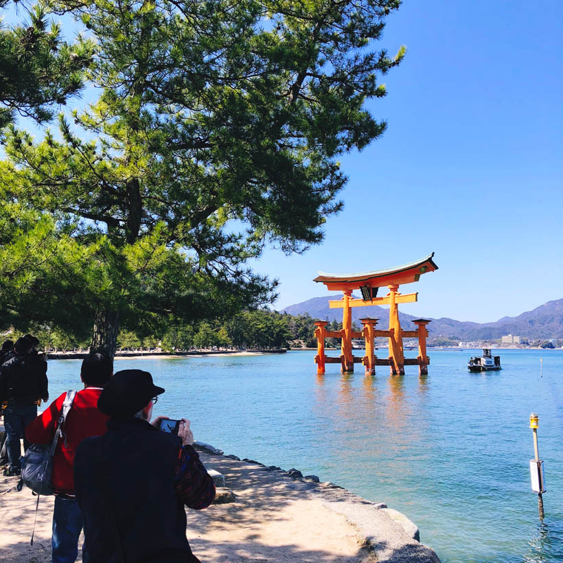 The torii gate as seen from one of the viewing points around it.