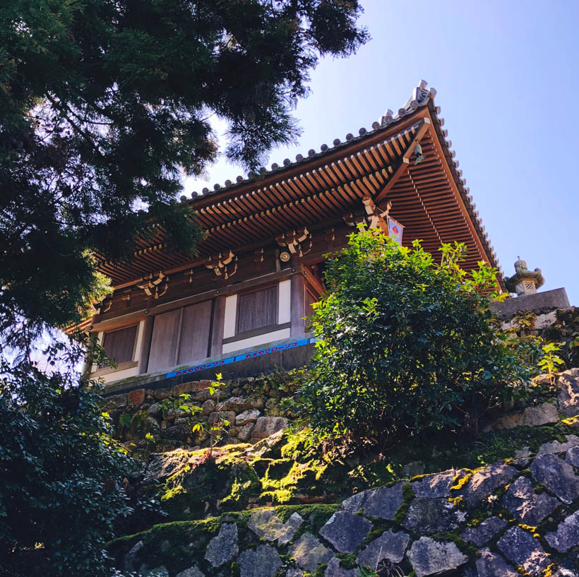 The Misen Hondo temple near (but not quite at) the peak of Mount Misen.