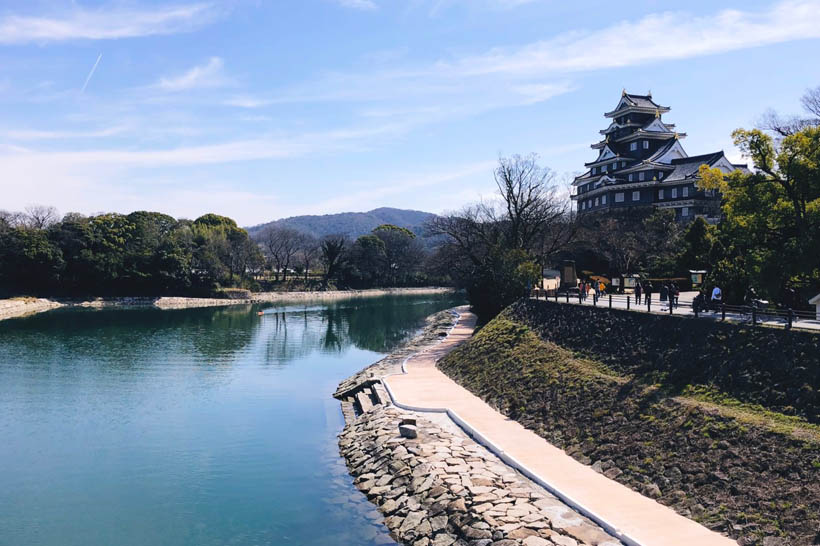 Okayama Castle looking over the Asahi River.