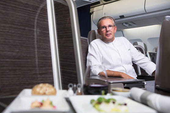 Peter Goossens in an A330 plane of Brussels Airlines