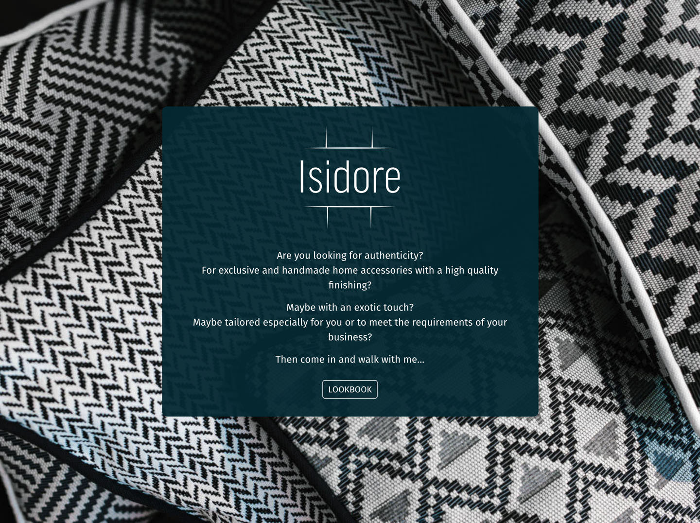 The intro page of Isidore.